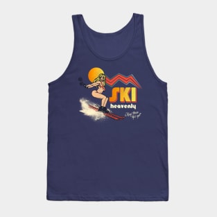 Ski Heavenly 70s/80s Retro Souvenir Style Skiing Tank Top